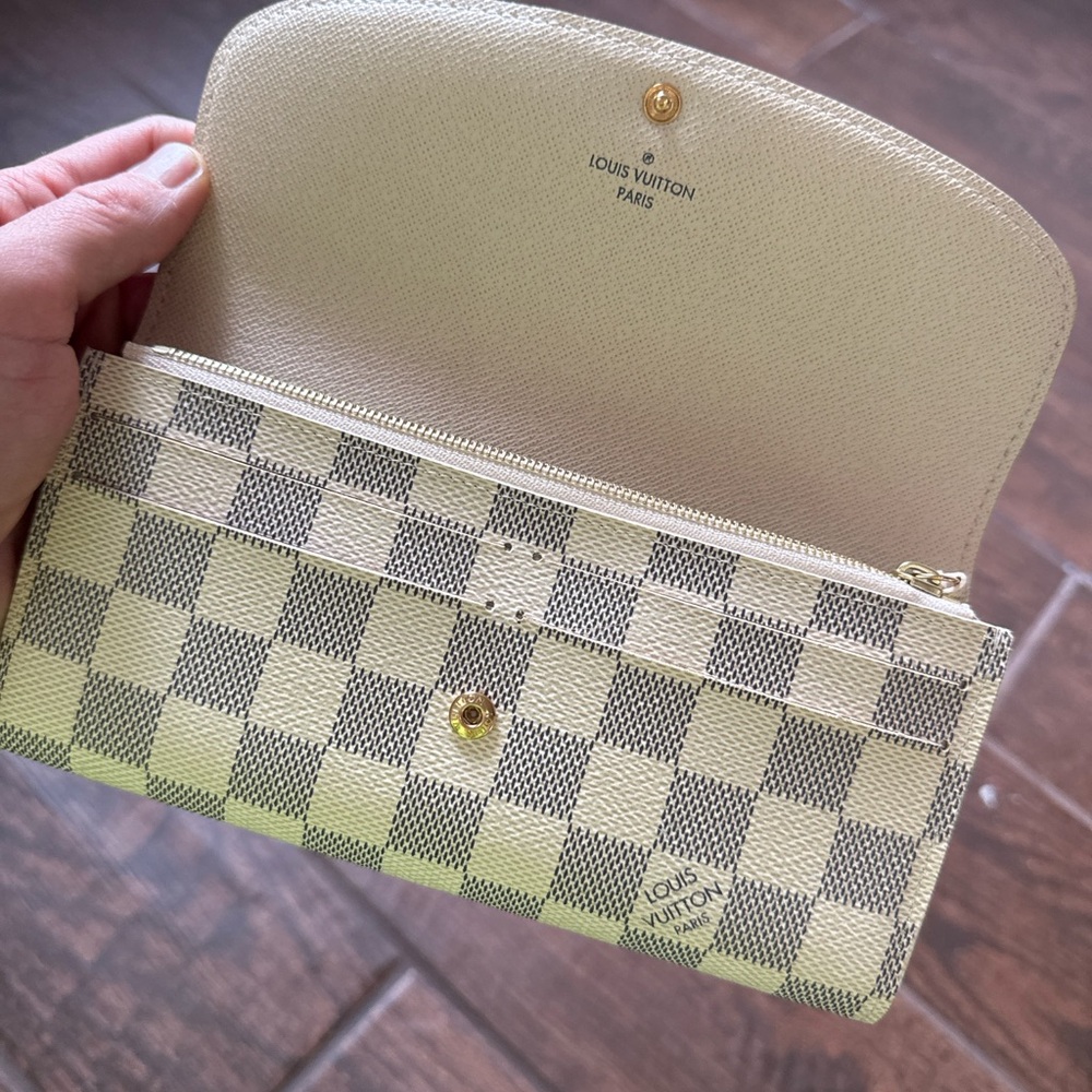 Louis Vuitton Beige and Gray Checkered Wallet
